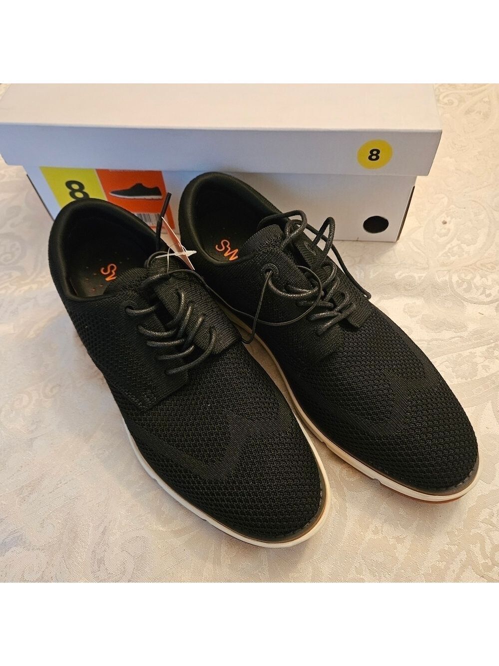 Swims Olsen Knit Black Men's Oxfords, NIB, Size 8